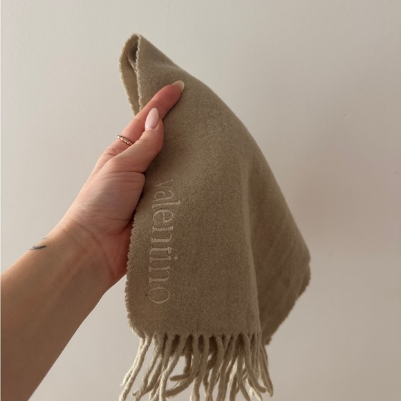 Valentino Accessories - Vintage Valentino Beige Wool Accent Scarf